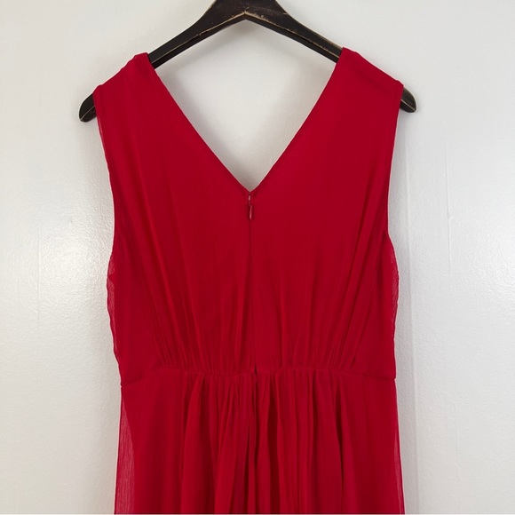 Soft Surroundings Charmonte Sleeveless Chiffon Dress Vibrant Red Size 4 Petite - Picture 15 of 15
